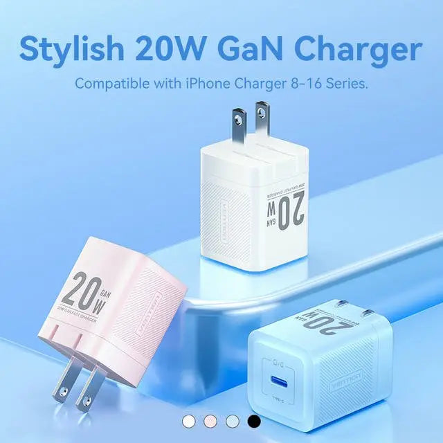 Vention 1-Port USB-C GaN Charger (20W) US-Plug Black