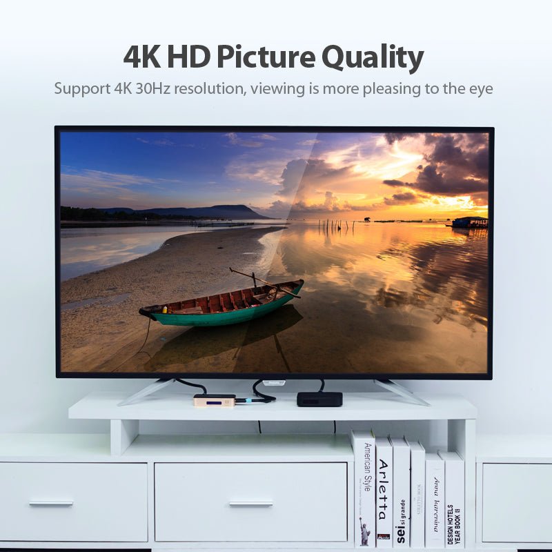 Vention 1 In 4 Out HDMI Splitter 4K@30Hz Gold Aluminum Alloy Type UK Standard