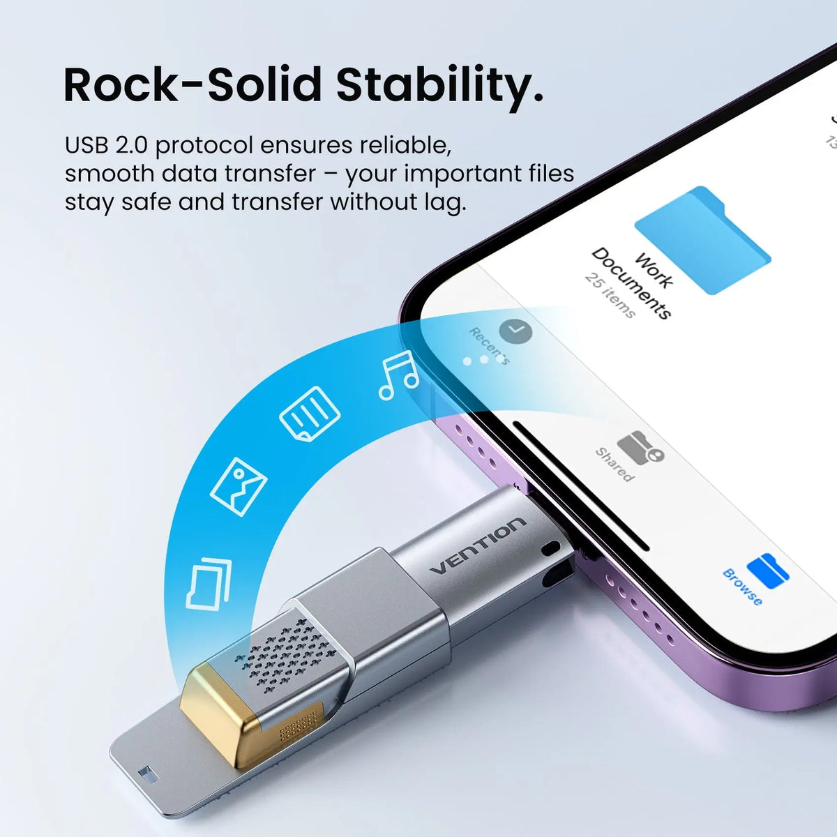 Vention USB-C Female to Lightning Male OTG Adapter