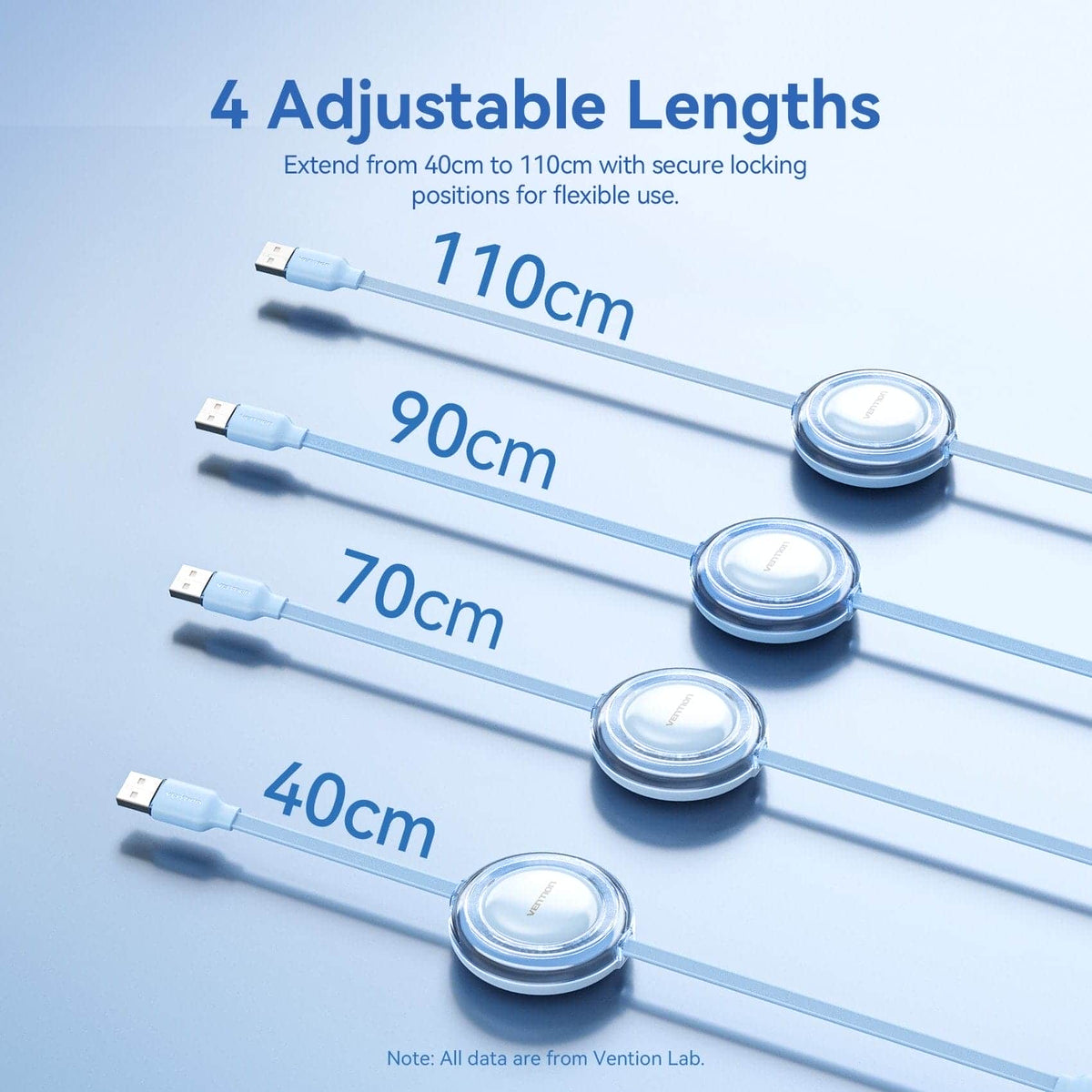 Vention 3-in-1 USB 2.0 Retractable Charging Cable