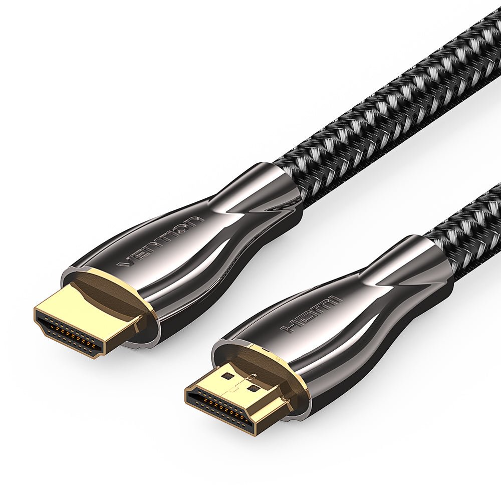 Vention Cotton Braided 4K HDMI™ Male to Male Cable Black Zinc Alloy Type