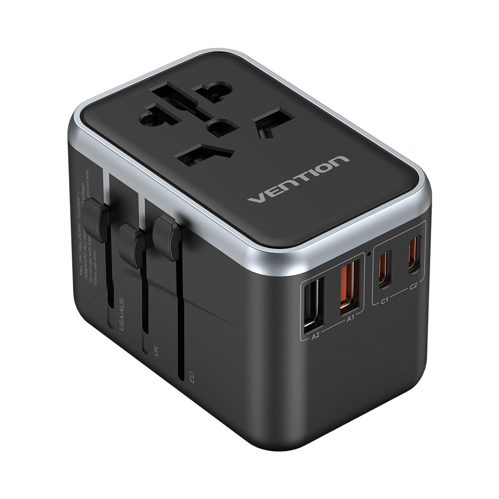 Vention 4-Port USB (C+C+A+A) GaN Universal Travel Adapter (65W/65W/60W/5W)