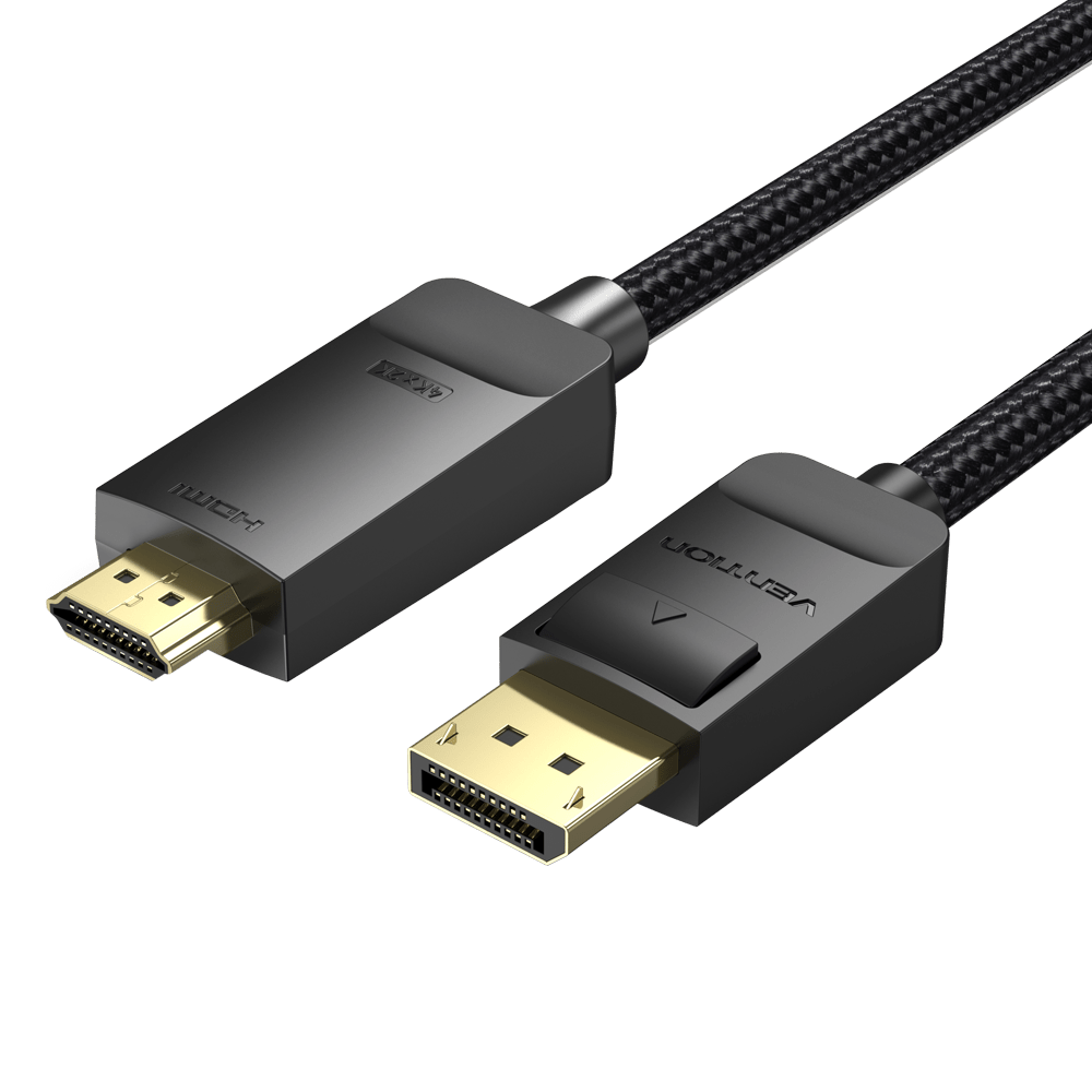 Vention cotton Braided 4K DP Male to HDMI-A Male HD Cable