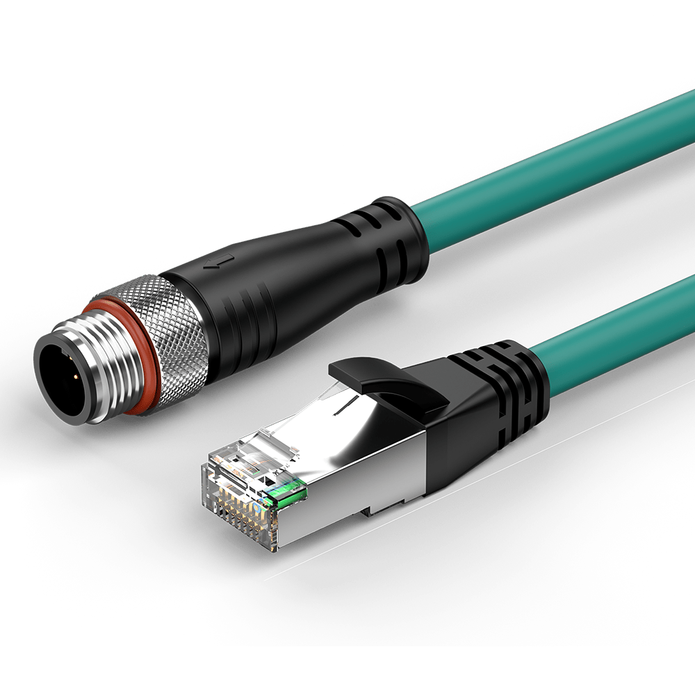Vention M12 8 Pin A-Code to RJ45 Ethernet Patch Cable