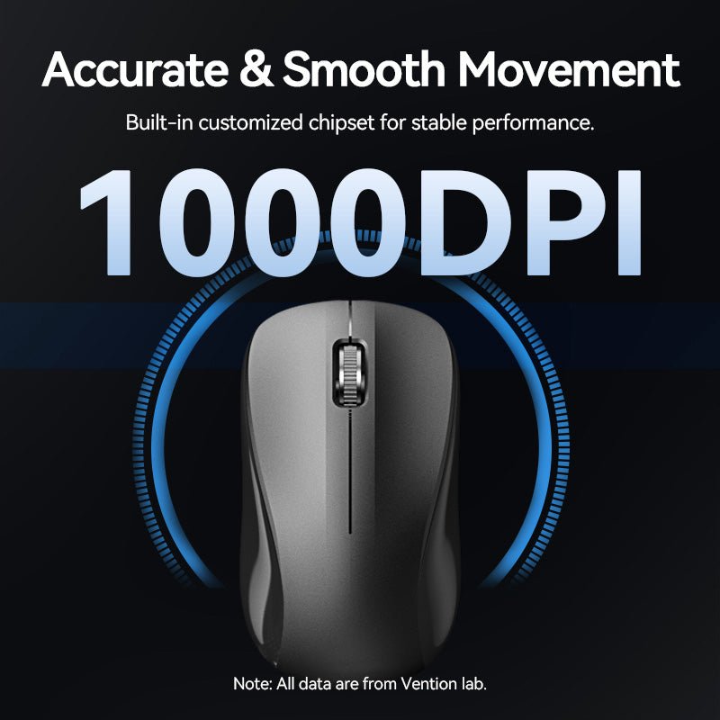 Vention USB Wired Full-Sized Silent Keyboard and Mouse Combo Black Slim Type - Spanish Layout