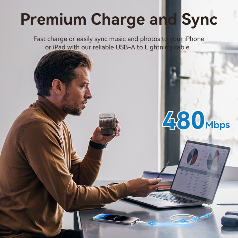 Vention USB 2.0 Type-A Male to Lightning Male 2.4A Cable