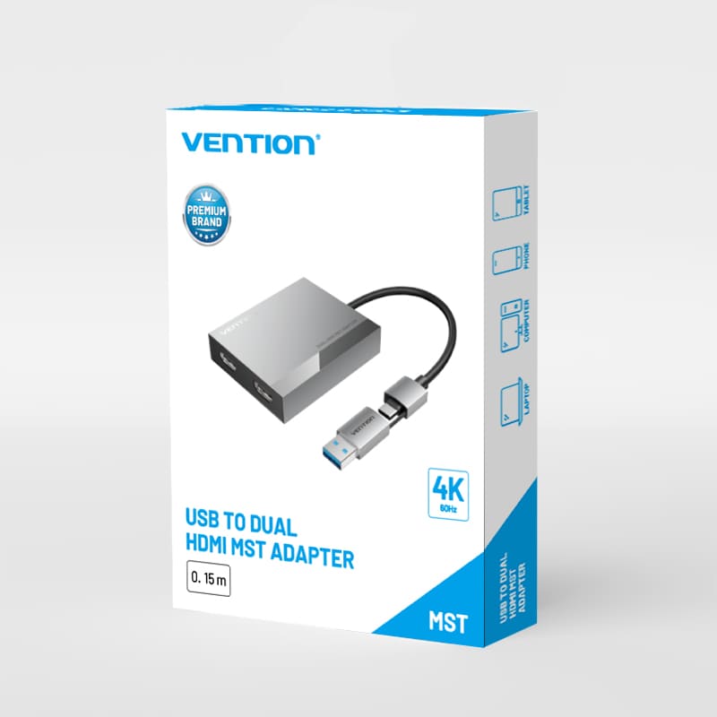 Vention USB to Dual HDMI™ MST Adapter