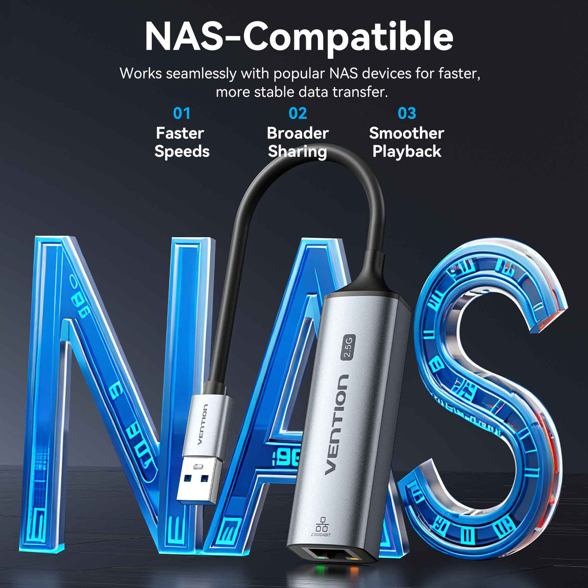 Vention USB-A to 2.5G Ethernet Adapter