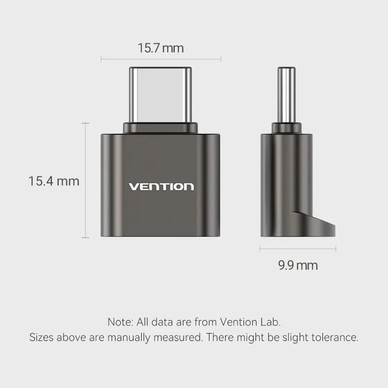 Vention USB 2.0 Type-C MicroSD Card Reader Gray Zinc Alloy Type