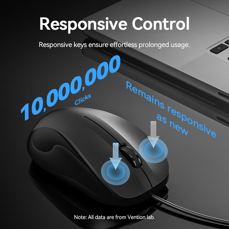 Vention USB Wired Full-Sized Silent Keyboard and Mouse Combo Black Slim Type - Spanish Layout