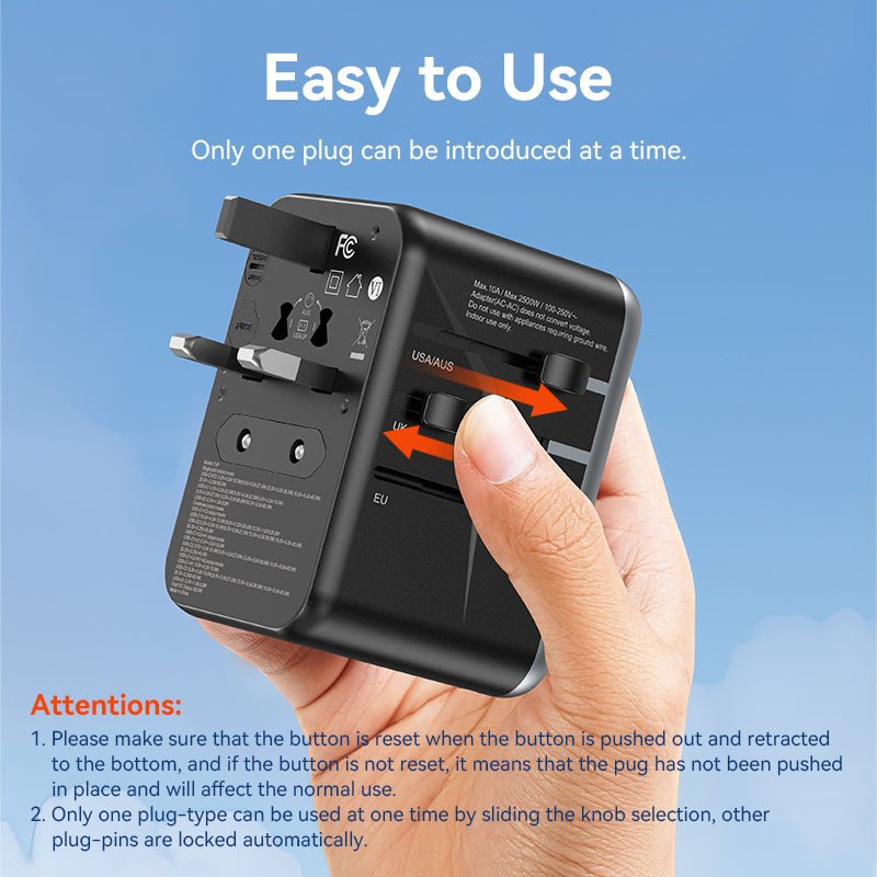 Vention 4-Port USB (C+C+A+A) GaN Universal Travel Adapter (65W/65W/60W/5W)