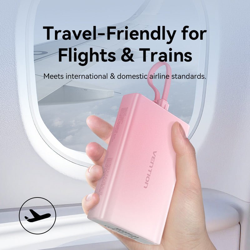 Vention 10000mAh Power Bank (USB-C + Lightning + USB-A) 22.5W LED Display Type