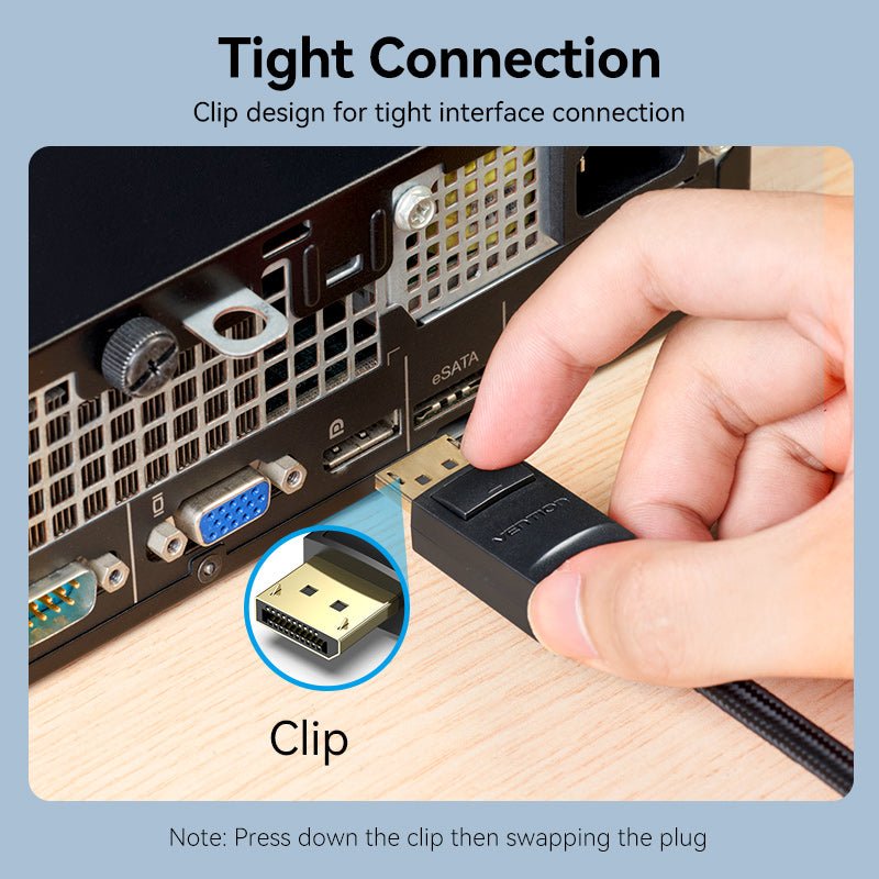 Vention cotton Braided 4K DP Male to HDMI-A Male HD Cable