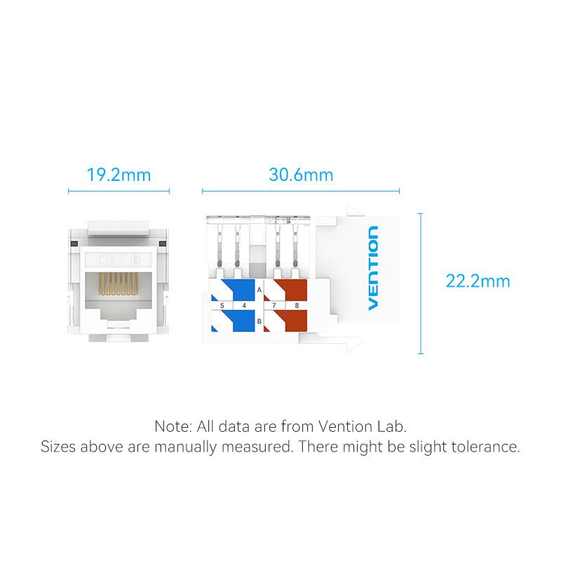 Vention Cat6 Unshielded Keystone Jack