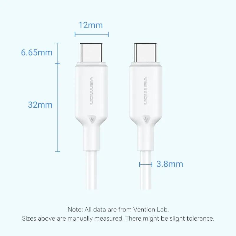 Vention USB 2.0 Type-C Male to Type-C Male 3A Cable PVC Type