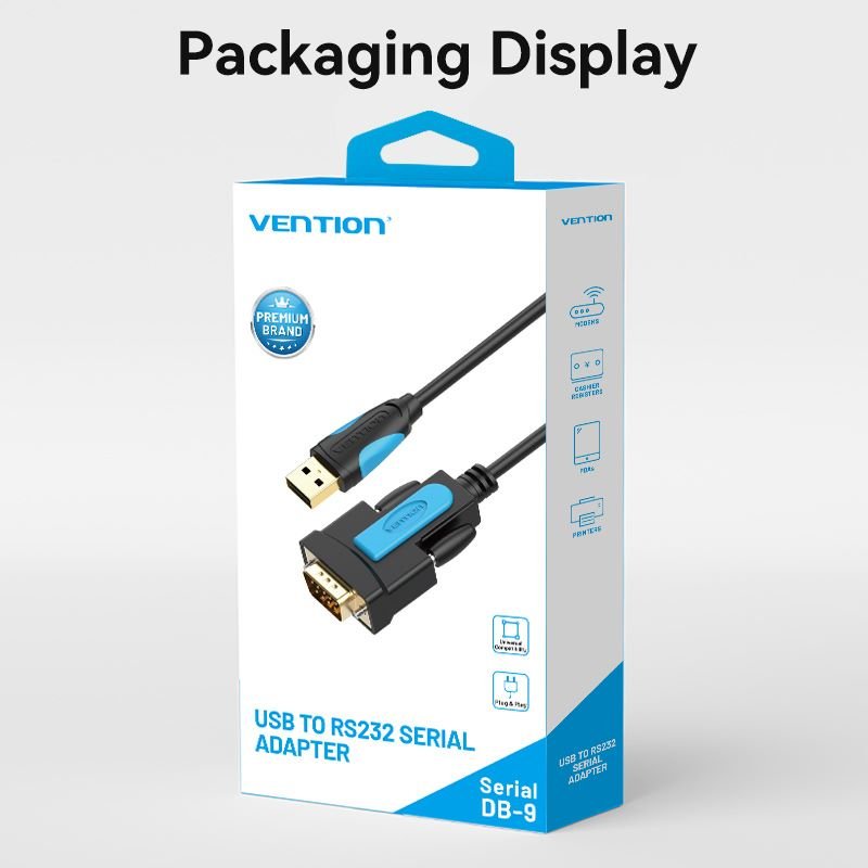 Vention USB to RS232 Serial Adapter Black