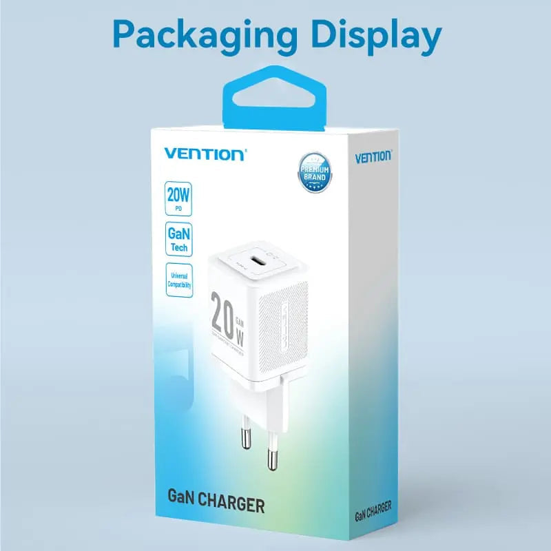 Vention 1-Port USB-C GaN Charger 20W EU-Plug