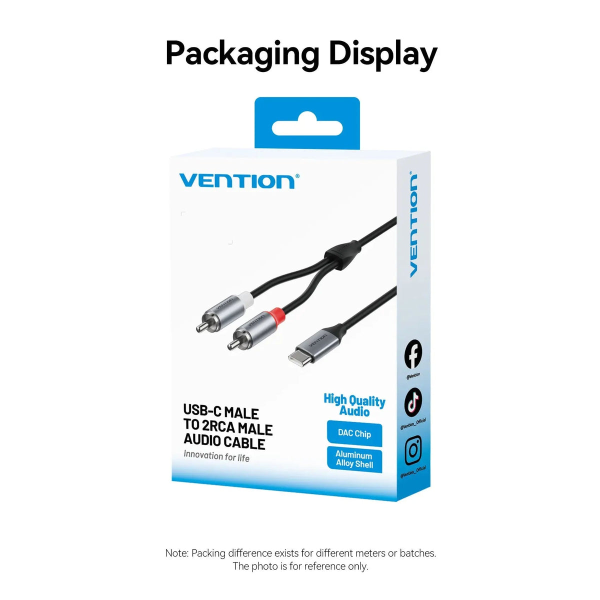 Vention USB-C Male to 2RCA Male Audio Cable