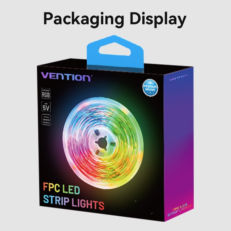 Vention RGB FPC LED Strip Lights with IR Remote and USB 5V Power Supply