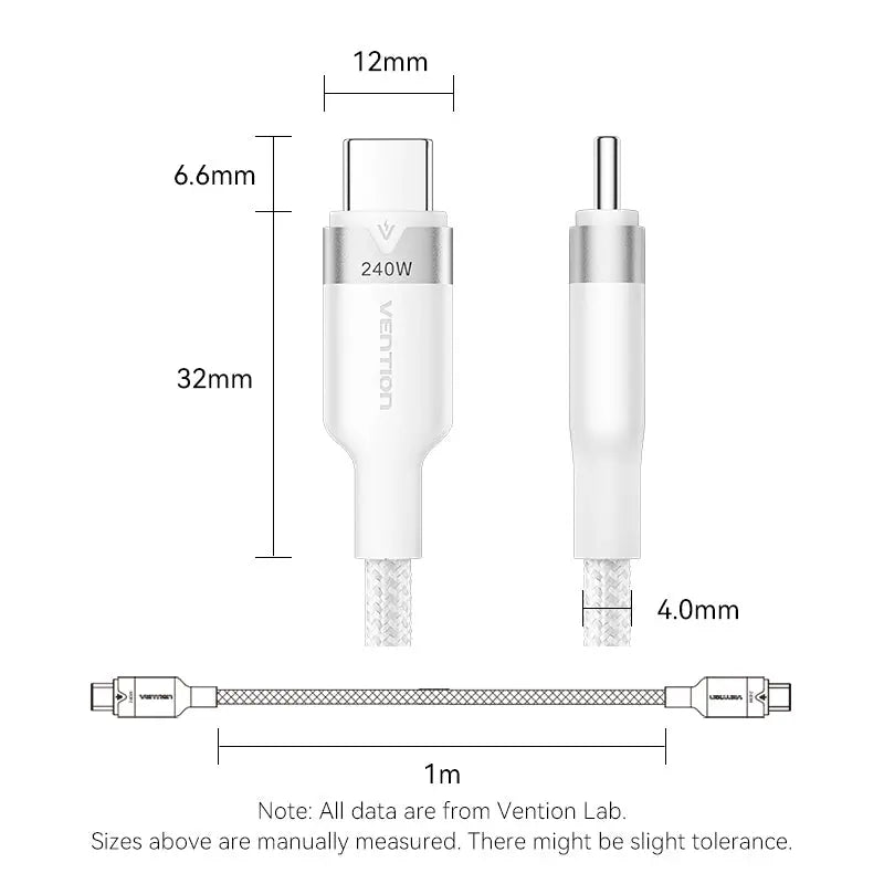 Vention USB 2.0 Type-C Male to Type-C Male 5A Cable Aluminum Alloy Type