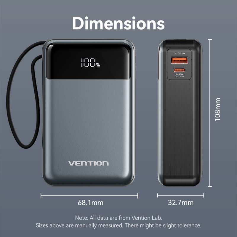 Vention 20000mAh Power Bank 65W