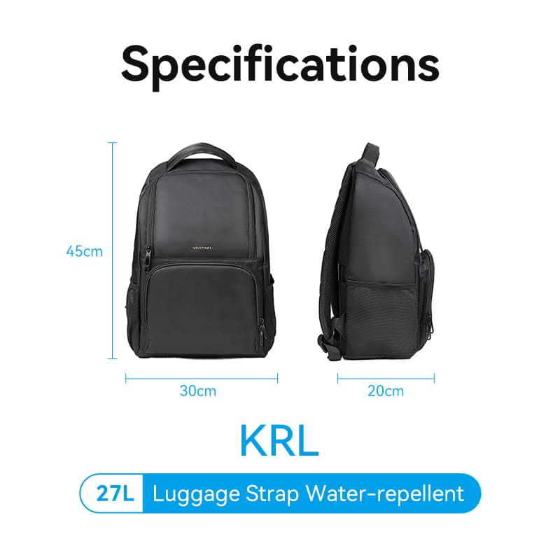 Vention Water-Repellent Laptop Backpack Black
