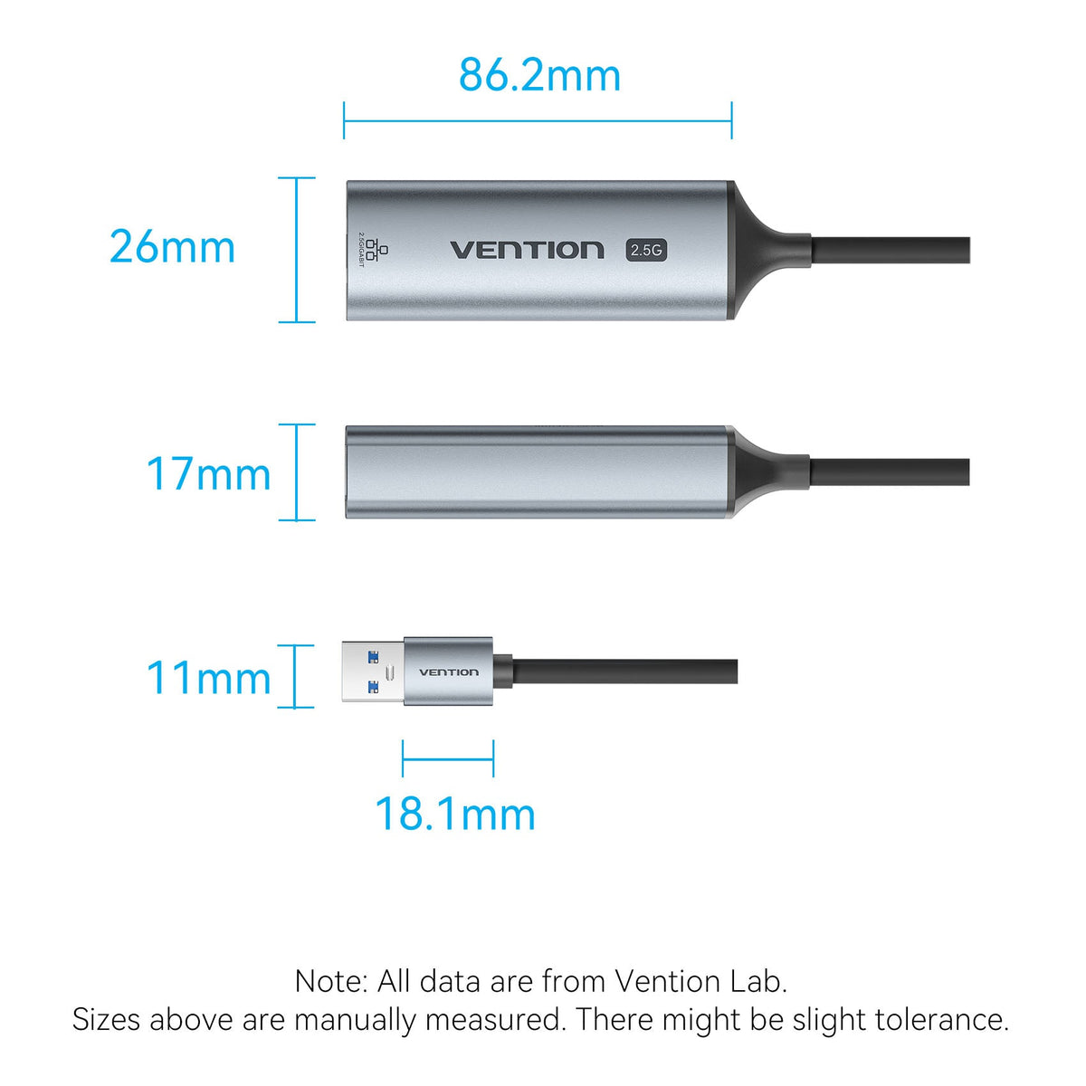 Vention USB-A to 2.5G Ethernet Adapter