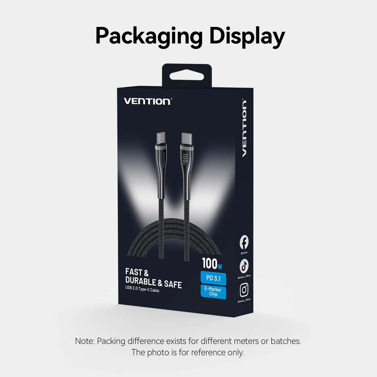 Vention USB 2.0 C Male to C Male 5A Cable