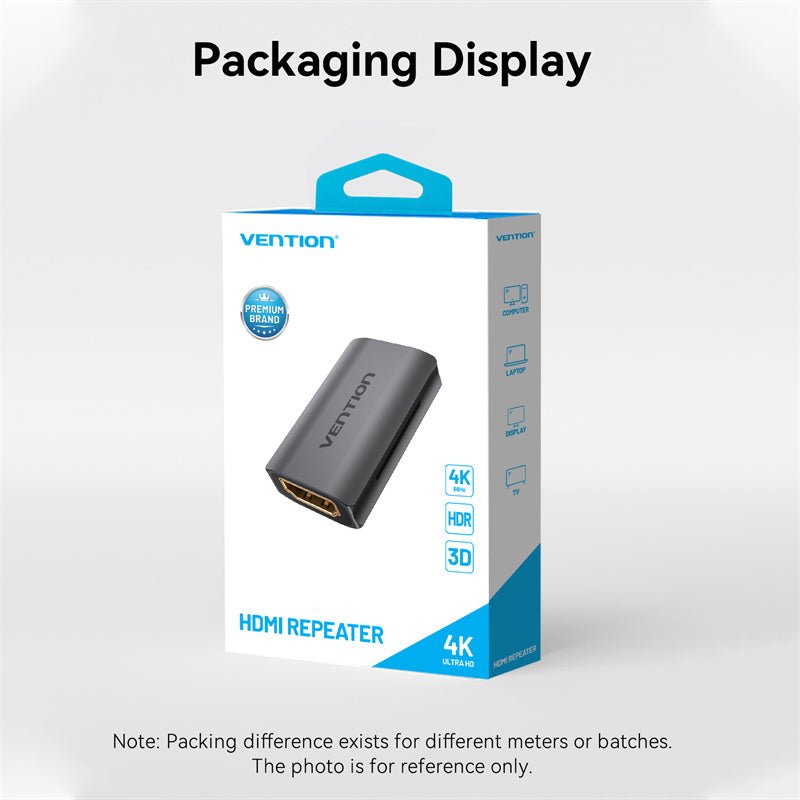 Vention HDMI™ Female to Female Repeater Gray Aluminum Alloy Type