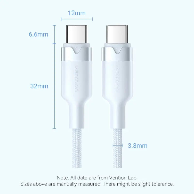 Vention USB 2.0 Type-C Male to Type-C Male 3A Cable Aluminum Alloy Type
