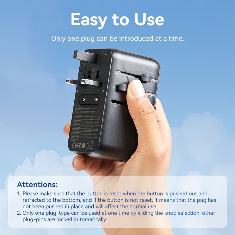 Vention 4-Port USB (C+C+A+A) GaN Universal Travel Adapter (100W/100W/20W/18W)