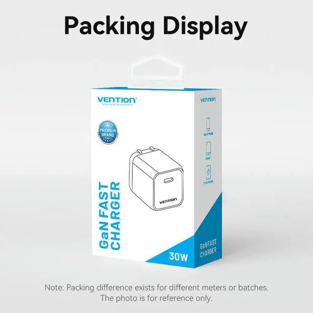 Vention 1-port USB-C GaN Charger(30W) US Plug