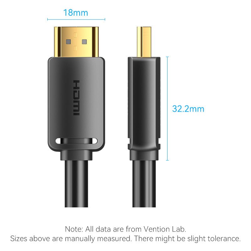 Vention HDMI™-A Male to Male 4K HD Cable 1.5M Black