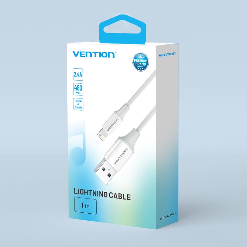 Vention USB 2.0 Type-A Male to Lightning Male 2.4A Cable