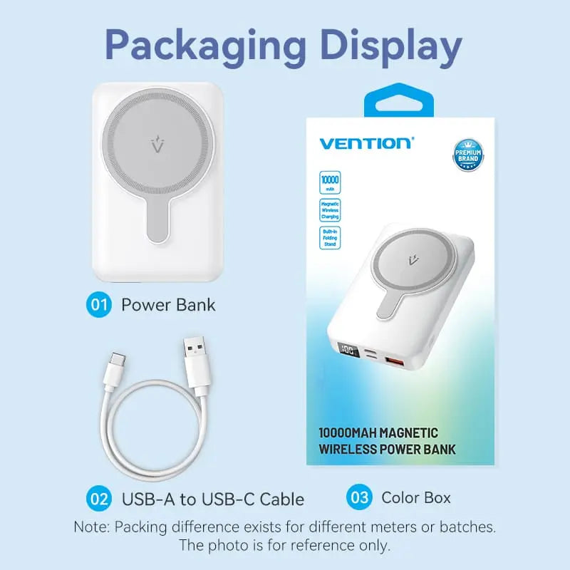 Vention 10000mAh Magnetic Wireless Power Bank 22.5W