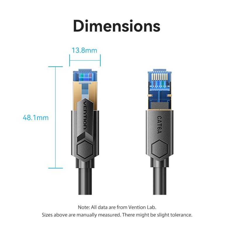 Vention Cat6A SFTP Industrial Drag Chain Ethernet Patch Cable