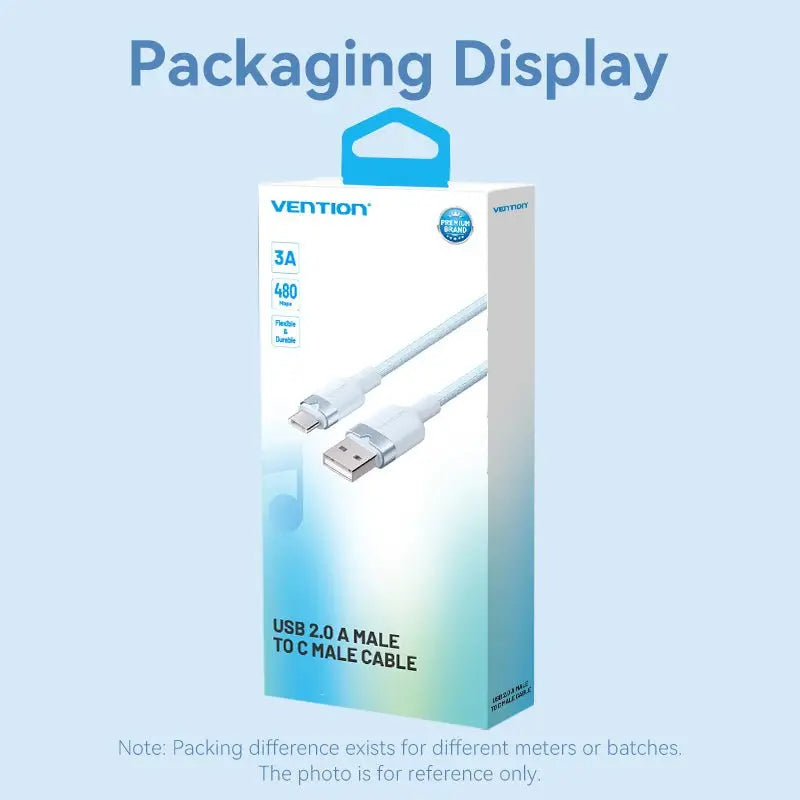 Vention USB 2.0 A Male to C Male 3A Cable Aluminum Alloy Type