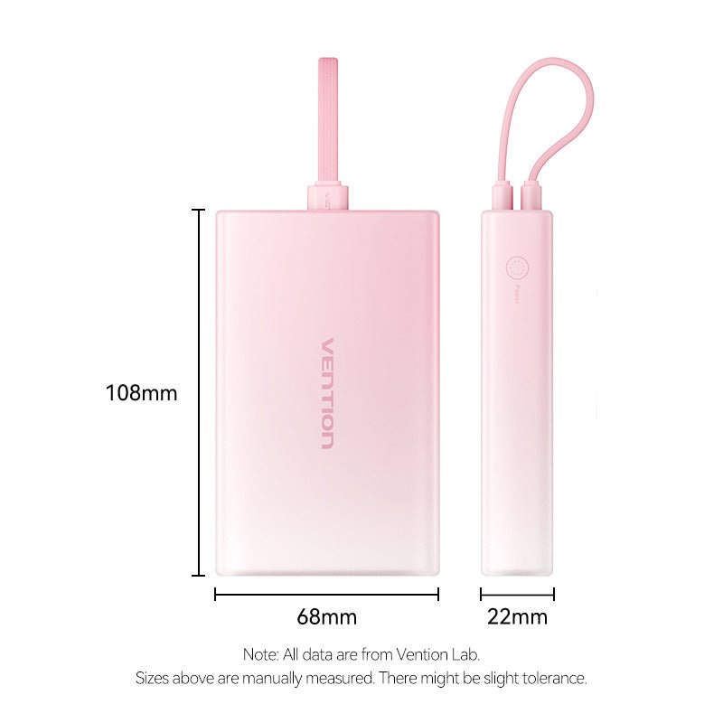Vention 10000mAh Power Bank (USB-C + Lightning + USB-A) 22.5W LED Display Type