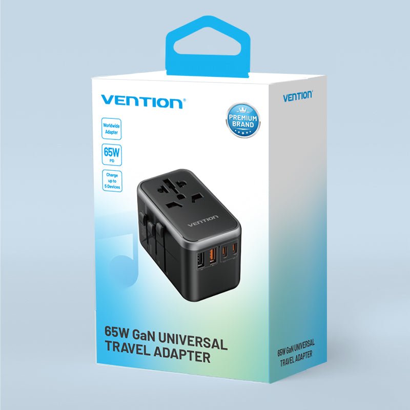 Vention 4-Port USB (C+C+A+A) GaN Universal Travel Adapter (65W/65W/60W/5W)