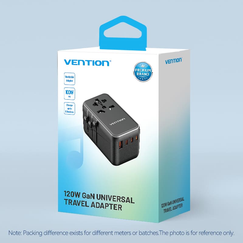 Vention 4-Port USB (C+C+A+A) GaN Universal Travel Adapter (100W/100W/20W/18W)