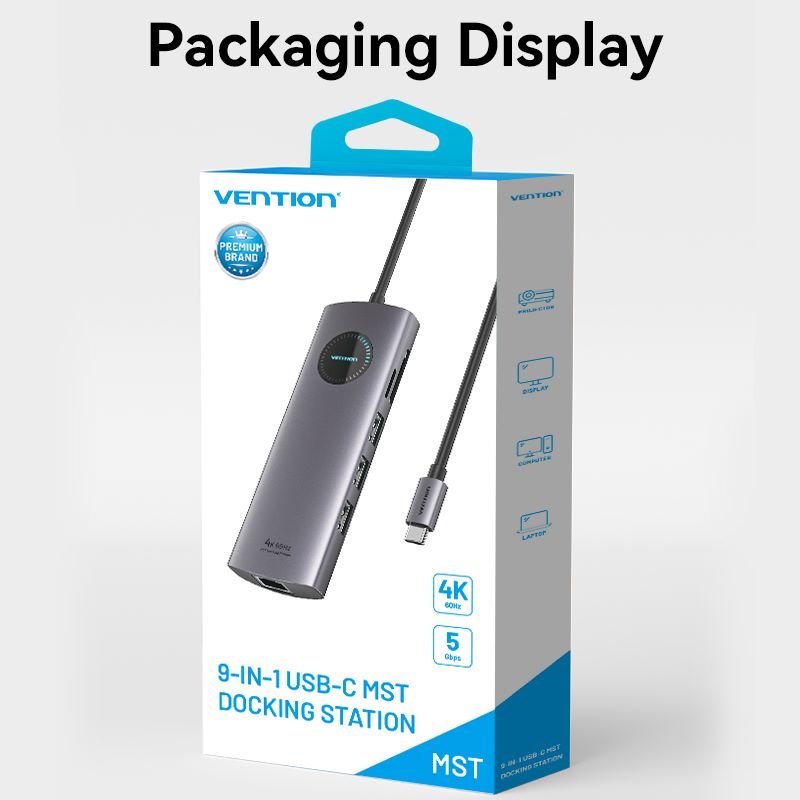 Vention 9-in-1 USB-C MST Docking Station