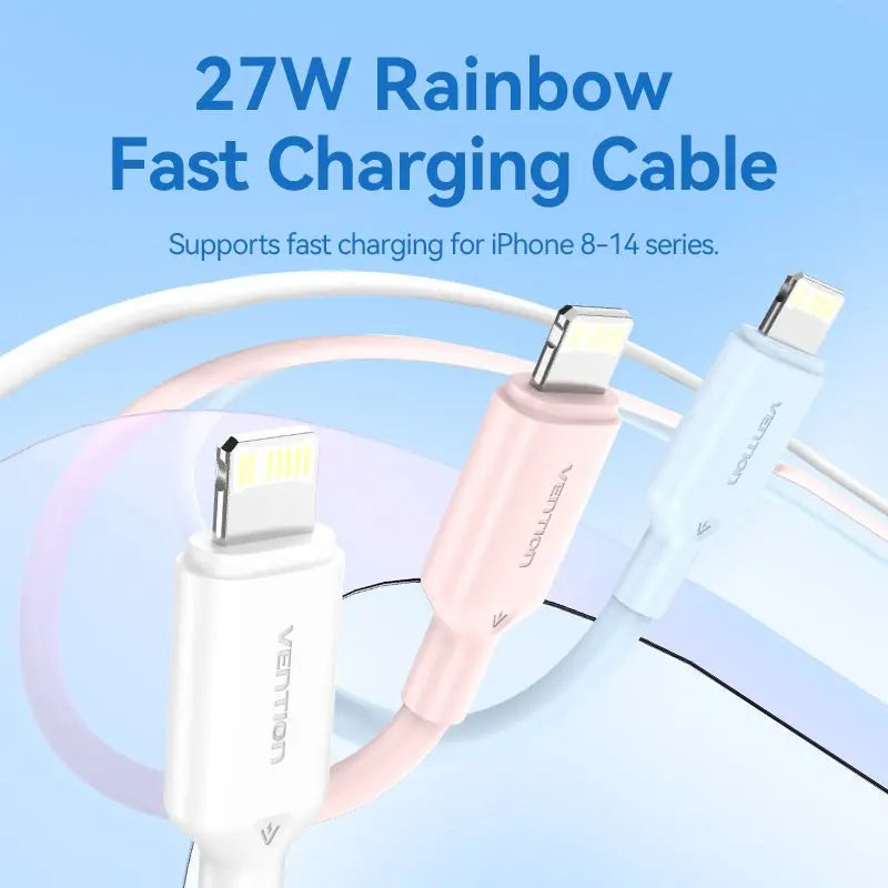 Vention USB 2.0 Type-C Male to Lightning Male 3A Cable PVC Type