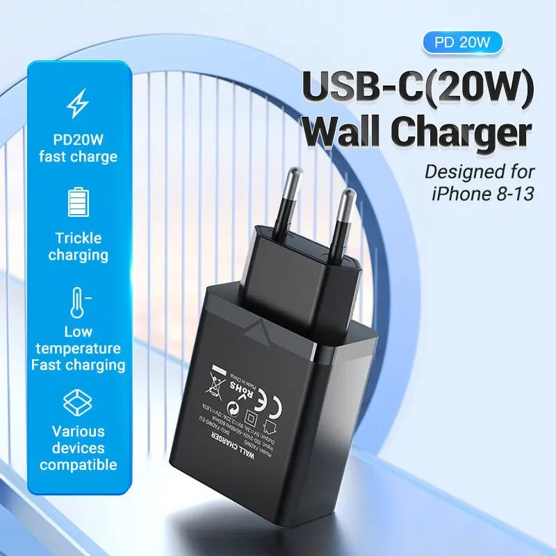 Vention 1-Port USB-C Wall Charger 20W EU-Plug