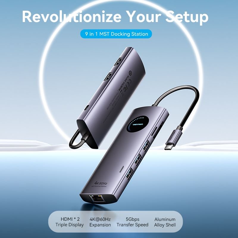 Vention 9-in-1 USB-C MST Docking Station