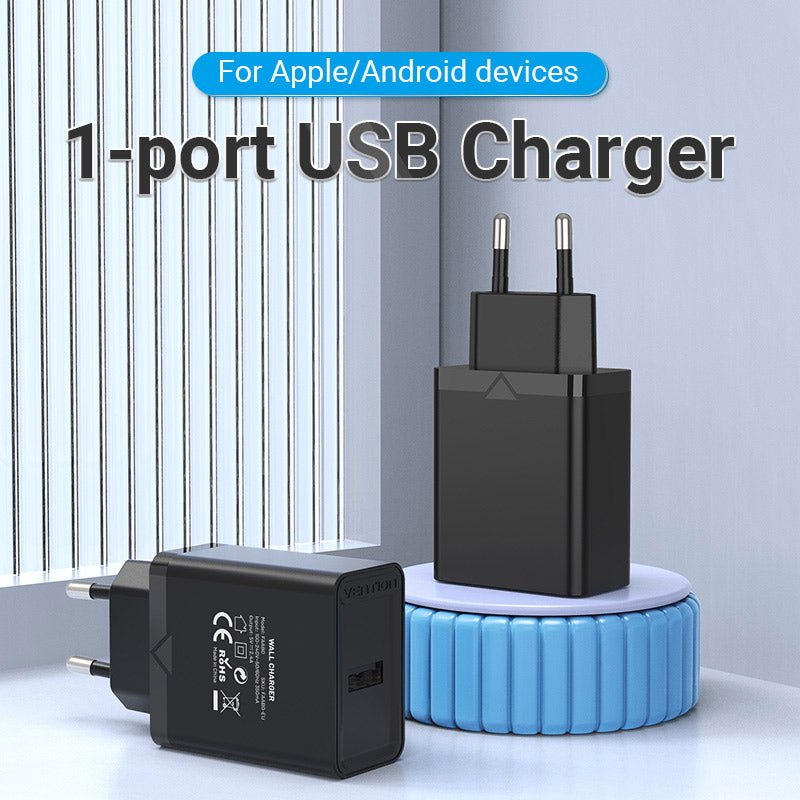 Vention 1-Port USB Wall Charger 12W EU-Plug