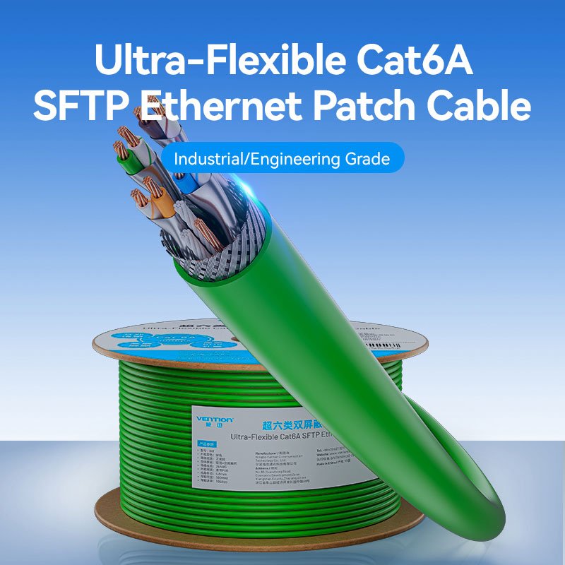 Vention Ultra-Flexible Cat6A SFTP Ethernet Patch Cable