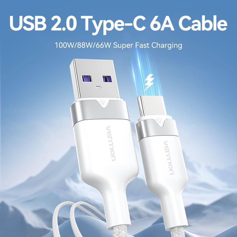 Vention USB 2.0 A Male to C Male 6A Cable Aluminum Alloy Type