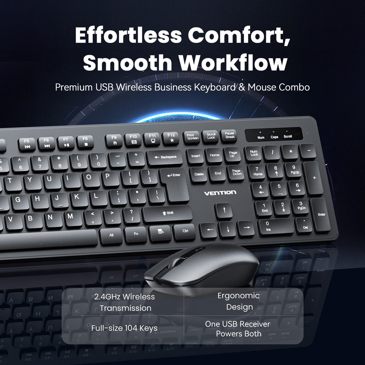 Wireless Keyboard and Mouse Combo