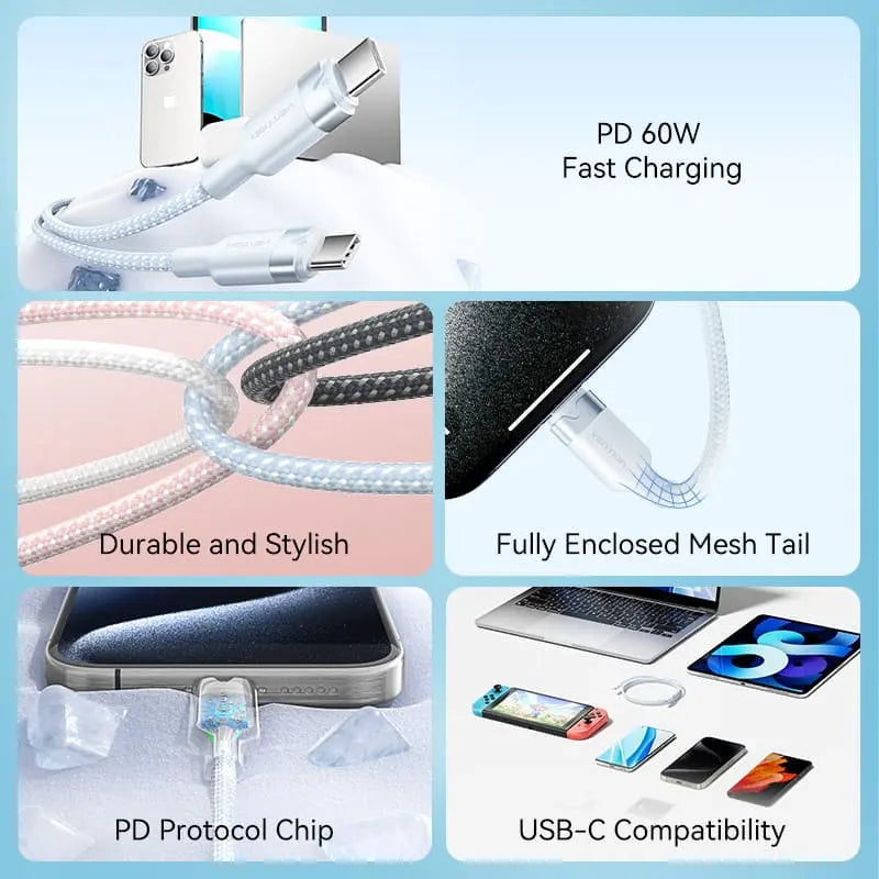 Vention USB 2.0 Type-C Male to Type-C Male 3A Cable Aluminum Alloy Type