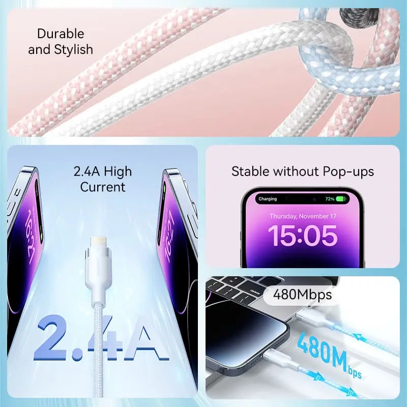 Vention USB 2.0 Type-A Male to Lightning Male 2.4A Cable Aluminum Alloy Type
